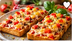 Bunte Toast-Pizza